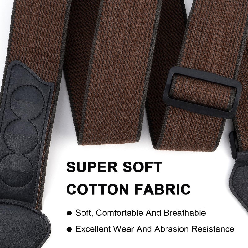BestSounds Guitar Strap - Shoulder Strap for Acoustic, Electric and Bass Guitars with Leather Head and Pick Holder Pockets - Image 2